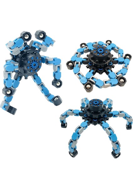 Paket Parmak Ucu Gyro Fidget Spinner, Yetişkin ve Çocuk Için Dıy Deforme Edilebilir Zincir Bağlantıları Parmak Ucu Dönen Robot (Yurt Dışından)