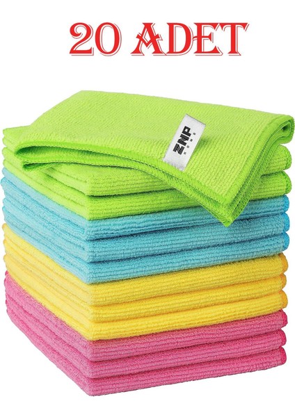 Terry | Microfiber 20'li Süper Emici Kurulama Bezi, Temizlik Bezi