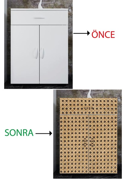 Hasır Motifli Mobilya Kaplama Sticker Çocuk Odası Oturma Odası Duvar Sticker Seti Mobilya Sticker