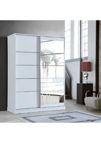 Efes 180 X 59 X 212 Sürgülü Dolap-Beyaz-Aynalı-Ücretsiz Nakliye Montaj fiyatları