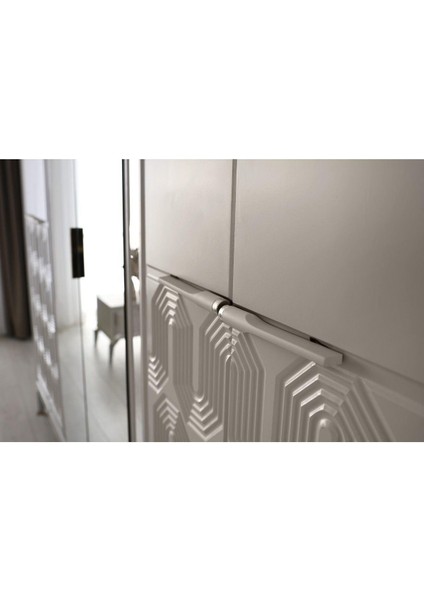 Dresden Gardırop-Mdf-Kum BEJI-230X58X210CM-6 Kapak-Aynalı Kapak modelleri