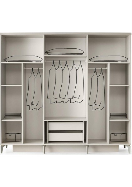 Milano Yatak Odası 6 Kapaklı Gardırop fiyatları