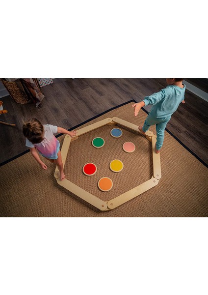Montessori Ahşap Denge Kirişi, Denge Tahtası, Basamak Taşları, Aktivite Oyuncağı, Çocuk Oyuncak(4 Denge Kirişi+ 4 Denge Taşı)