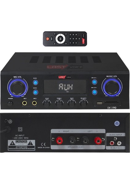 Lv-190 Stereo Mikser Anfi 2x200 Watt Usb Mp3 240V