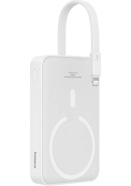 Magsafe Mini Wireless ve Lightning Kablo Powerbank 10.000 Mah 20W - Beyaz