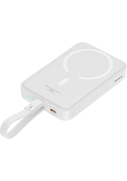 Magsafe Mini Wireless ve Lightning Kablo Powerbank 10.000 Mah 20W - Beyaz