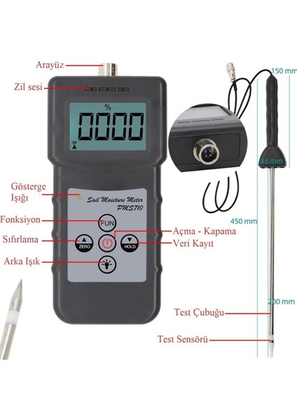DİJİTAL TOPRAK NEM ÖLÇER DİJİTAL TOPRAK NEM ANALİZ CİHAZI TPMS710 0-%50 ÖLÇÜM ÇİMENTO NEM ÖLÇÜM CİHAZI fiyatları