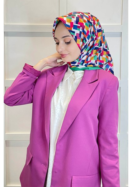 Shecarf Quare Rayon Eşarp - Desenli Avangard Eşarp - Dijital Baskı - Kadın Tesettür 01102 fiyatları