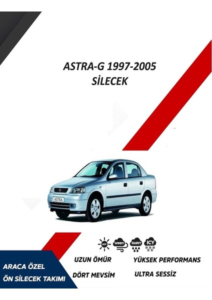 Opel Astra-G 2000 Model Araca Özel Muz Silecek Sürücü Taraf 500MM Yolcu Taraf 480MM