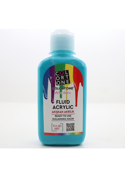 Sanat Boyaları Fluid Acrylic 150 ml (Turkuaz)