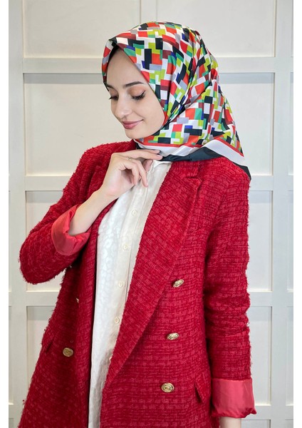 Shecarf Quare Rayon Eşarp - Desenli Avangard Eşarp - Dijital Baskı - Kadın Tesettür 01102 fiyatları