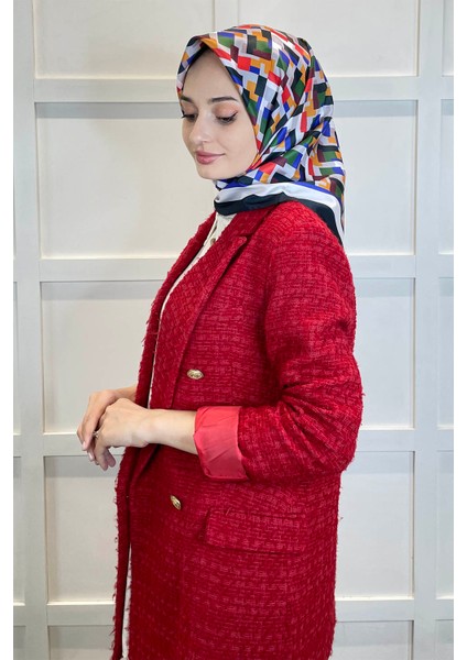 Shecarf Quare Rayon Eşarp - Desenli Avangard Eşarp - Dijital Baskı - Kadın Tesettür 01102 fiyatları