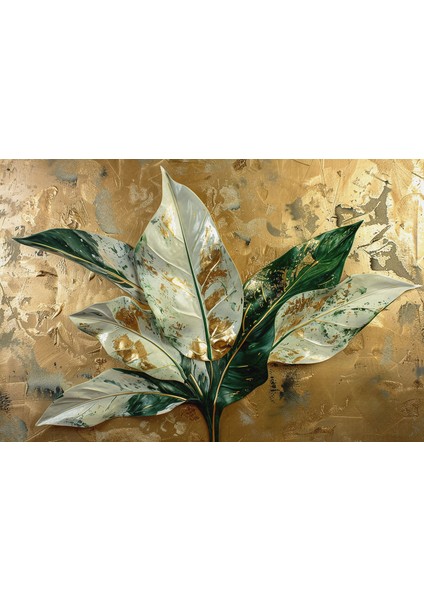 Dekoratif Yapraklar Kanvas Tablo