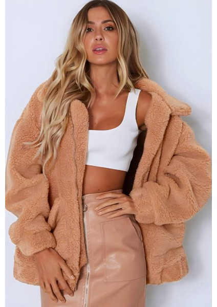 Fermuarlı Çift Cepli Peluş Mont fiyatları