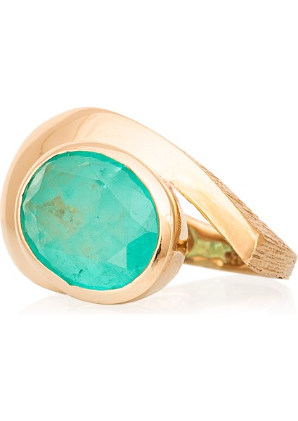 Paraiba Tourmaline Altın Kaplama Taşlı Otantik Oval Kadın Gümüş Yüzük