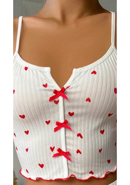 Beyaz Ince Askılı Yumuşacık Kadın Şortlu 2li Pijama Takımı fırsatları