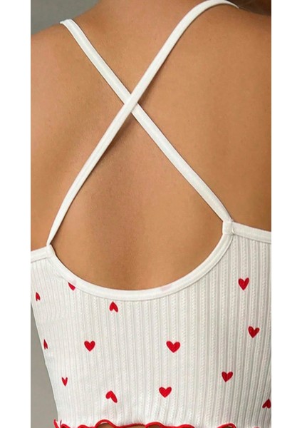Beyaz Ince Askılı Yumuşacık Kadın Şortlu 2li Pijama Takımı indirimleri
