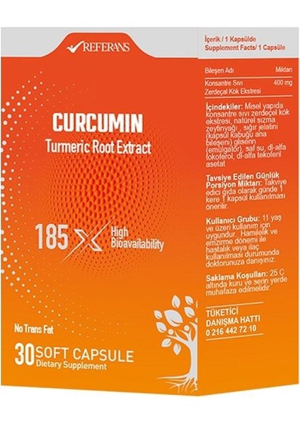 Curcumin (Zerdeçal) 30 Kapsül