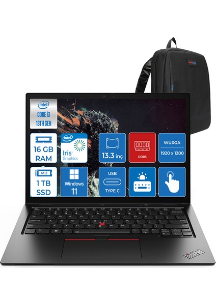 Thinkpad L13 Yoga Intel Core Vpro I5-1345U 16GB 1tb 13.3" Wuxga Windows 11 Home Dokunmatik Bilgisayar L21FKS0CX0H2 + Zettaçanta