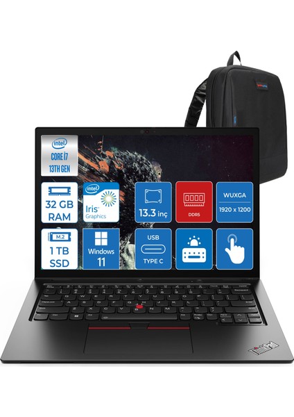 Thinkpad L13 Yoga Intel Core I7-1355U 32GB 1tb 13.3" Wuxga Windows 11 Home Dokunmatik Bilgisayar L21FJ0038TXH02 + Zettaçanta