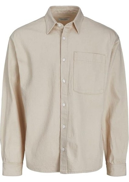 Jack & Jones 12224331 Ekru Erkek Gömlek