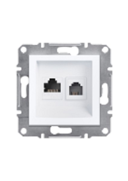 Schneider Beyaz 1XRJ45 1XRJ11 Priz