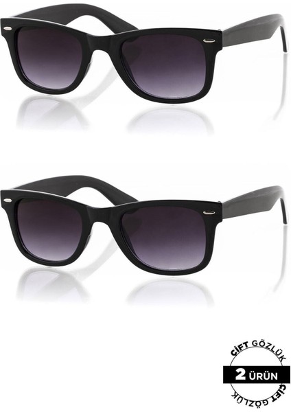 Wayfarer Güneş Siyah Gözlüğü 2'li Ürün