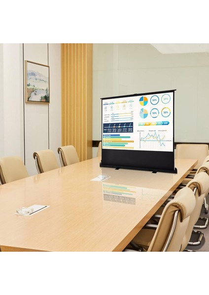 142X107CM Taşınabilir Portatif Pull Up Floor Projeksiyon Perdesi F70 modelleri