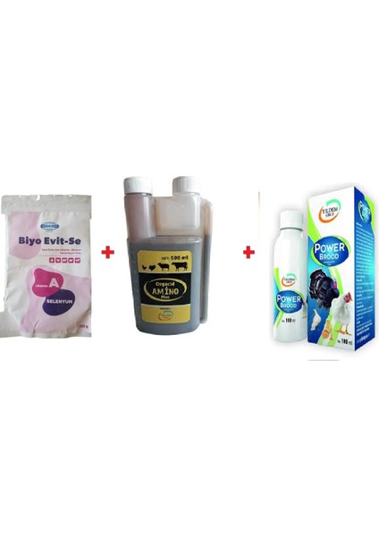 Biyo Evit-Se 100 gr " E Vitamin Selenyum "+ Organik Aminoasit 500 ml + Power Brood 100ML