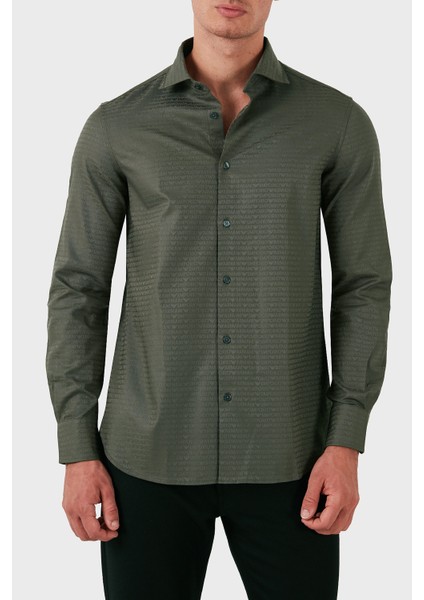 Pamuklu Logolu Regular Fit Gömlek Erkek Gömlek 6D1C86 1nıuz F512