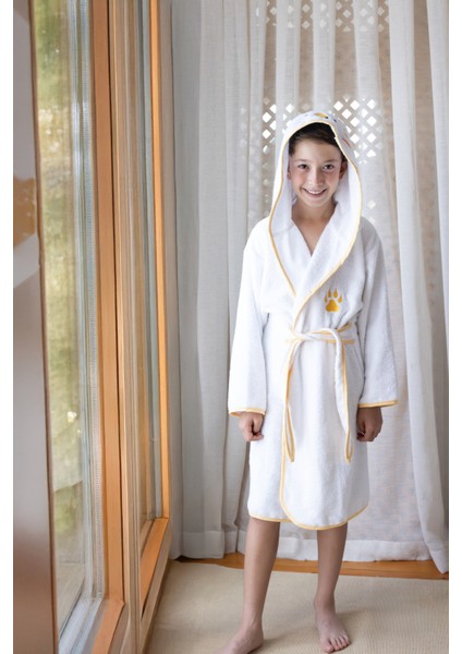 Kapüşonlu Çocuk Bornozu,pamuklu,kulaklı,hayvan Figürlü-Kaplan fiyatları