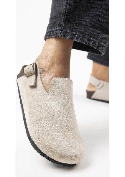 Holly 2 Kadın Deri Kemerli Tokalı Sabo Bej Sandalet fırsatları