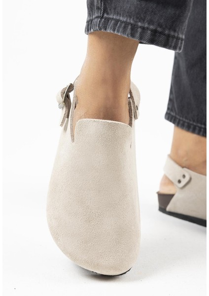 Holly 2 Kadın Deri Kemerli Tokalı Sabo Bej Sandalet indirimleri