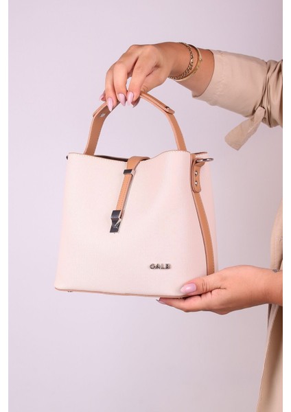 Kadın Omuz Çantası 4 Bölmeli Ayarlanabilir Geniş Askılı 24X20 cm 4002 Lk Krem Cüzdanlı fırsatları