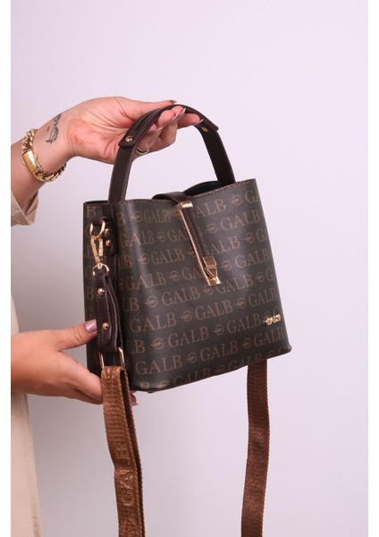 Kadın Omuz Çantası 4 Bölmeli Ayarlanabilir Geniş Askılı 22X20 cm 2055 Galb Kahve Cüzdanlı fırsatları