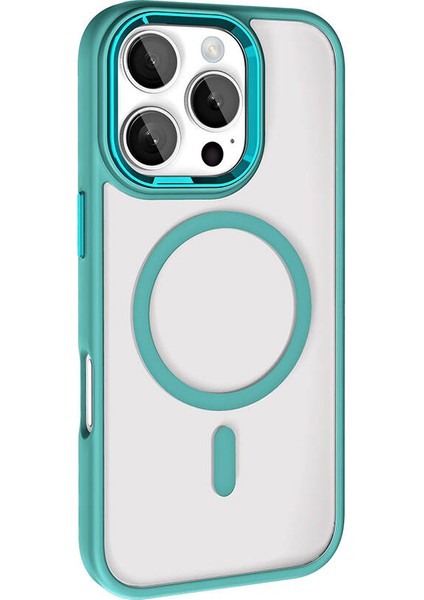 Apple iPhone 16 Pro Max Kılıf Krom Magsafe Wireless Şarj Özellikli + Ekran Koruyucu