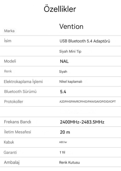 Bluetooth Adaptör 5.4 Süper Hızlı CE/FC/ROHS Lisanslı Yüksek Performans Düşük Gecikme Son Nesil Teknoloji 5.4 Ultra Hızlı Orginal