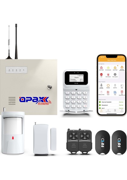 OPAX-2747 Gprs/Lan Keypadli Kablolu - kablosuz Alarm Paneli