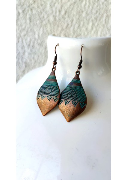 Eskitme Geometrik Motifli Küpe / Figür 4cm modelleri