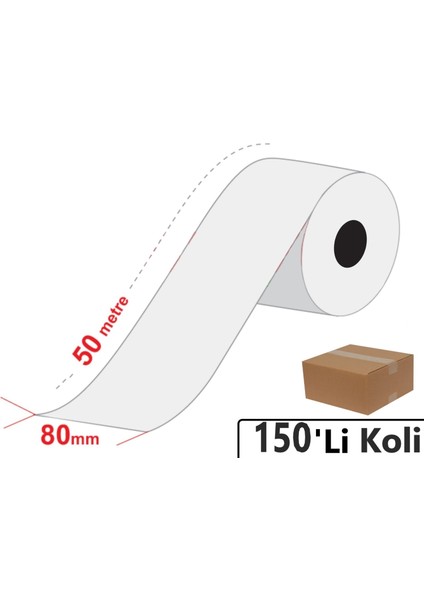 80X50 Metre Termal Yazarkasa ve Adisyon Rulosu 150'li Koli