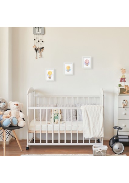 Ozzypix Sevimli Hayvanlar Temalı 3lü Tablo Seti, Bebek Odası Için Dekoratif Tablo Çerçeve Seti TBL07 fırsatları