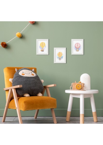 Ozzypix Sevimli Hayvanlar Temalı 3lü Tablo Seti, Bebek Odası Için Dekoratif Tablo Çerçeve Seti TBL07 indirimleri