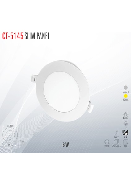 CT-5145 Slim LED Panel 5 Adet
