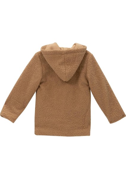 Erkek Bebek Köpek Nakışlı Peluş Kaban - Bej fiyatları