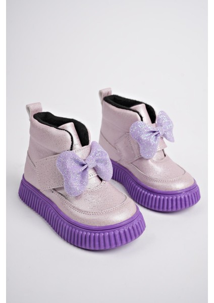 Nixie Garantili Kaymaz Taban Rahat Kalıp Cırtlı ve Fiyonklu Çocuk Kışlık Bot