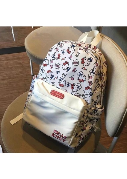 Hello Kitty Sırt Çantası, Sevimli Kt Ortaokul Çantası, Büyük Kapasiteli Çok Fonksiyonlu Sırt Çantası (Yurt Dışından)