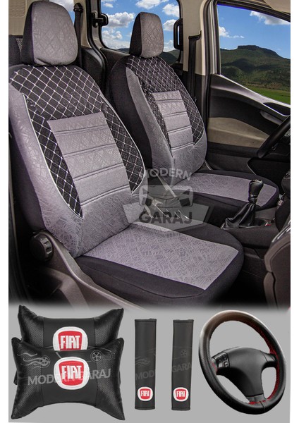 Fiat Albea, Tipo, Linea, Palio, Egea, Tempra Uyumlu Ön Arka Tam Set Gofrajlı Oto Koltuk Kılıfı Seti