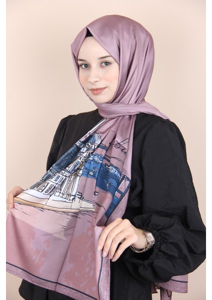 Gül Kurusu Balse Desenli Polyester Şal