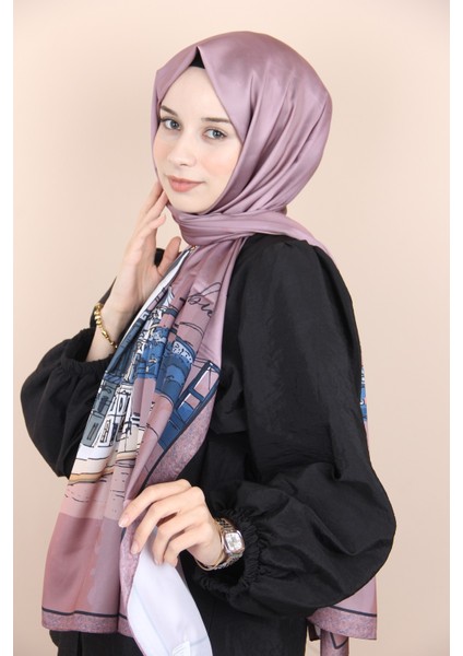 Gül Kurusu Balse Desenli Polyester Şal