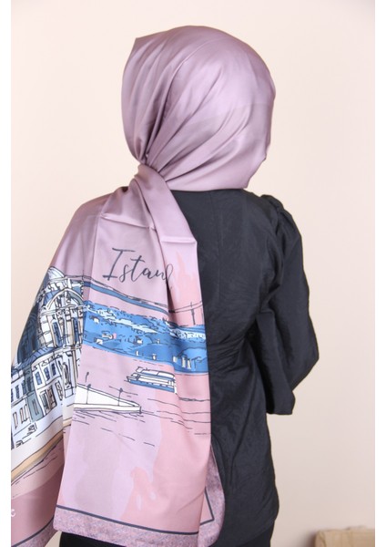 Gül Kurusu Balse Desenli Polyester Şal